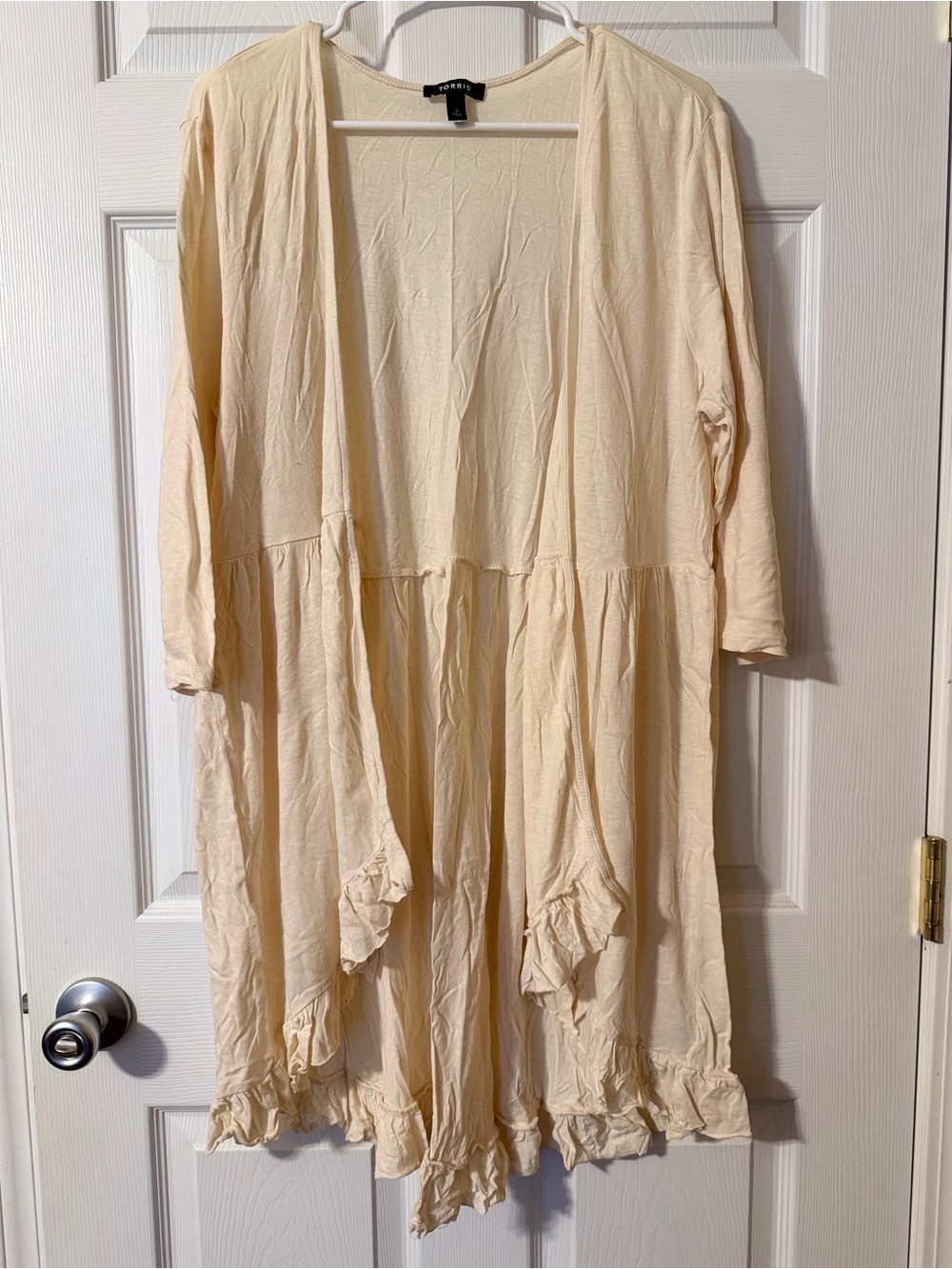Torrid Cream Empire Waist 3/4 Sleeve Cardigan 2x